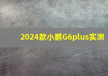 2024款小鹏G6plus实测