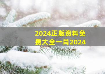 2024正版资料免费大全一肖2024