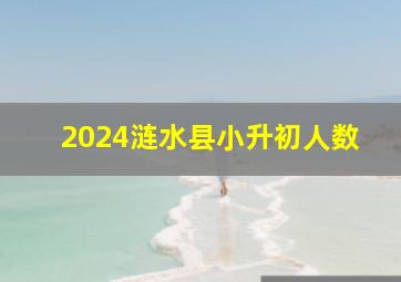 2024涟水县小升初人数