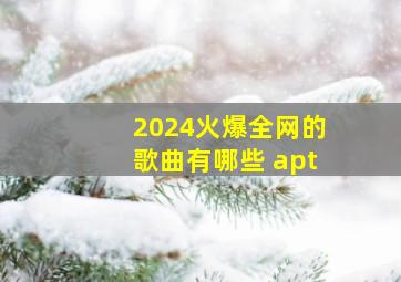 2024火爆全网的歌曲有哪些 apt