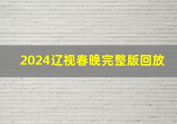 2024辽视春晚完整版回放