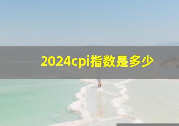 2024cpi指数是多少