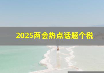 2025两会热点话题个税