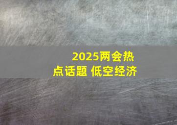 2025两会热点话题 低空经济