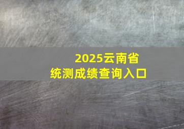 2025云南省统测成绩查询入口