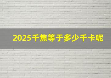 2025千焦等于多少千卡呢