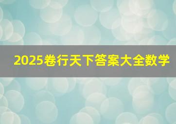 2025卷行天下答案大全数学