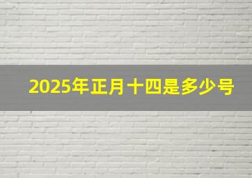 2025年正月十四是多少号