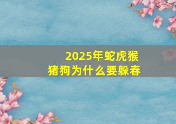 2025年蛇虎猴猪狗为什么要躲春