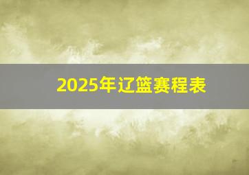 2025年辽篮赛程表