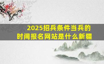 2025招兵条件当兵的时间报名网站是什么新疆