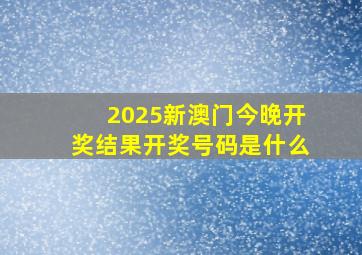 2025新澳门今晚开奖结果开奖号码是什么