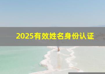 2025有效姓名身份认证