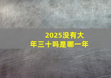 2025没有大年三十吗是哪一年