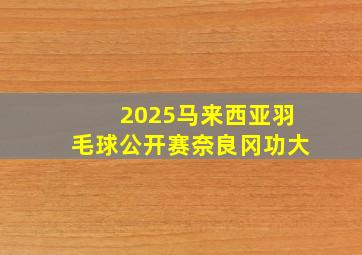 2025马来西亚羽毛球公开赛奈良冈功大