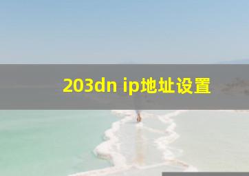 203dn ip地址设置