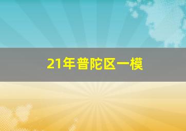 21年普陀区一模