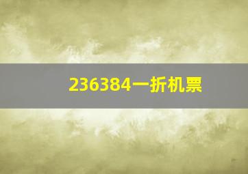 236384一折机票