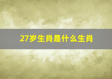 27岁生肖是什么生肖