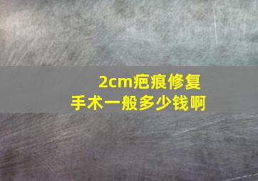 2cm疤痕修复手术一般多少钱啊