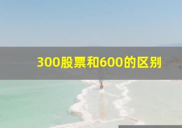 300股票和600的区别