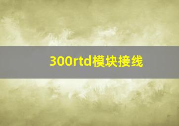 300rtd模块接线