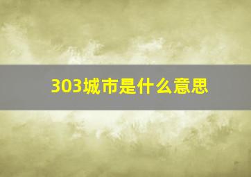 303城市是什么意思