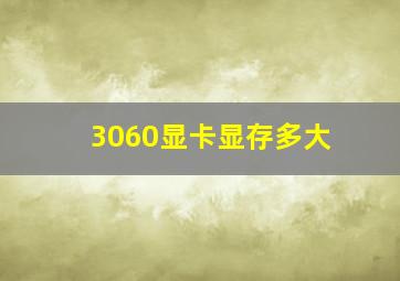 3060显卡显存多大