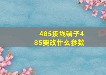 485接线端子485要改什么参数