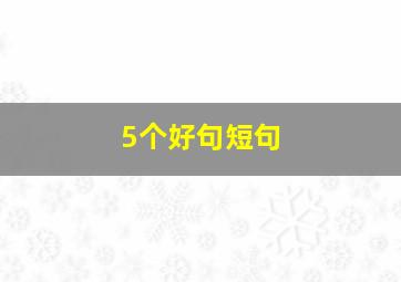 5个好句短句