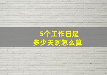 5个工作日是多少天啊怎么算