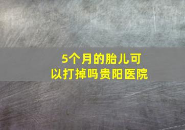 5个月的胎儿可以打掉吗贵阳医院