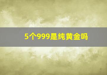 5个999是纯黄金吗