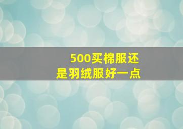 500买棉服还是羽绒服好一点