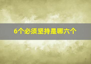 6个必须坚持是哪六个