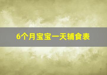 6个月宝宝一天辅食表