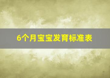 6个月宝宝发育标准表