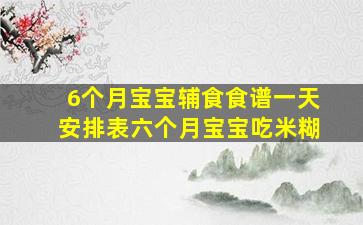 6个月宝宝辅食食谱一天安排表六个月宝宝吃米糊