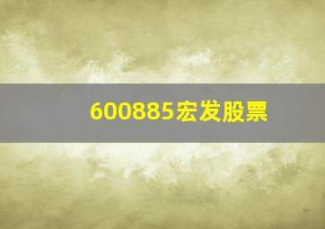 600885宏发股票