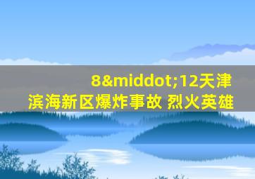 8·12天津滨海新区爆炸事故 烈火英雄