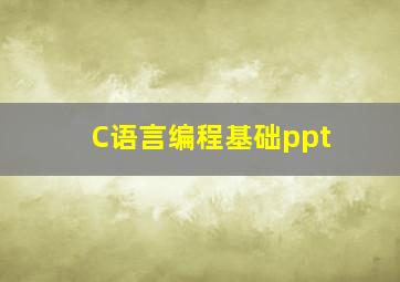 C语言编程基础ppt