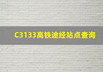 C3133高铁途经站点查询