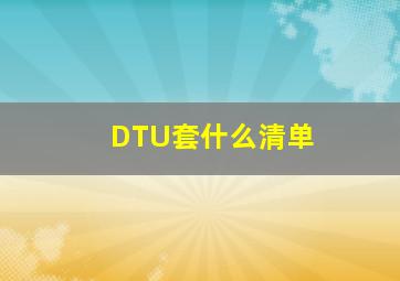 DTU套什么清单