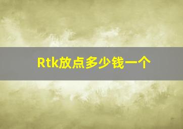 Rtk放点多少钱一个