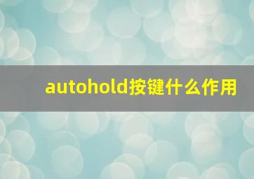 autohold按键什么作用