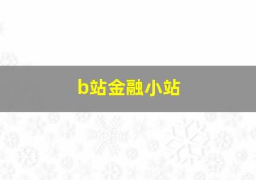 b站金融小站