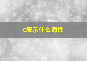 c表示什么词性