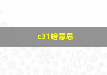 c31啥意思