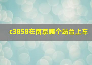 c3858在南京哪个站台上车