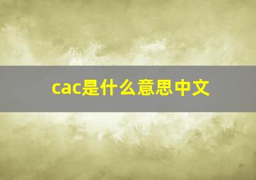 cac是什么意思中文